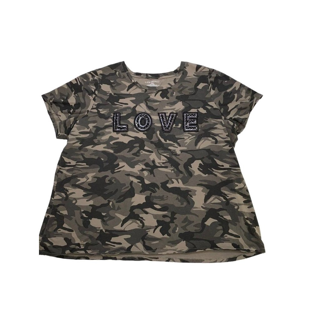 New Lane Bryant LOVE Camo Tee Size 22/24